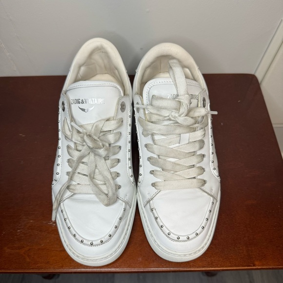 Zadig&Voltaire La Flash Women’s low top leather sneakers - Size 7 White - Picture 7 of 14
